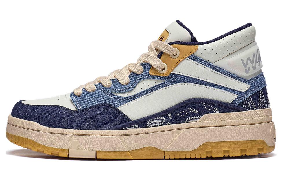 Li-Ning Wave Mid Classic Skate Shoes 'Blue White' AGCT223-4