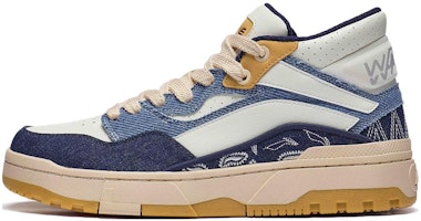 Li-Ning Wave Mid Classic Skate Shoes 'Blue White' AGCT223-4 Li-Ning Wave Mid Classic Skate Shoes 'Blue White' AGCT223-4