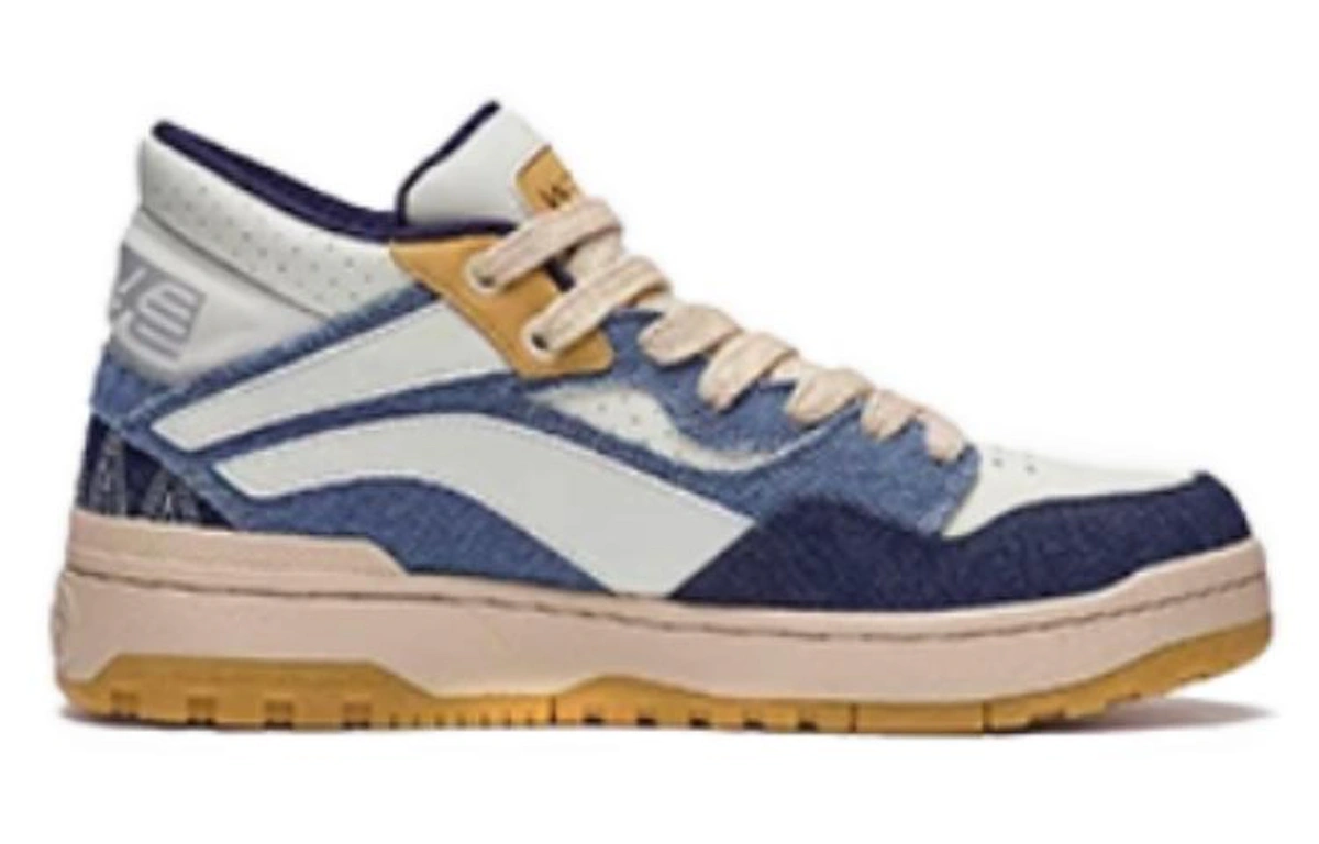 Li-Ning Wave Mid Classic Skate Shoes 'Blue White'