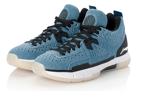 Lookbook LiNing李寧 WOW 5 韋德之道 丹寧 低筒 籃球鞋 男款 藍白