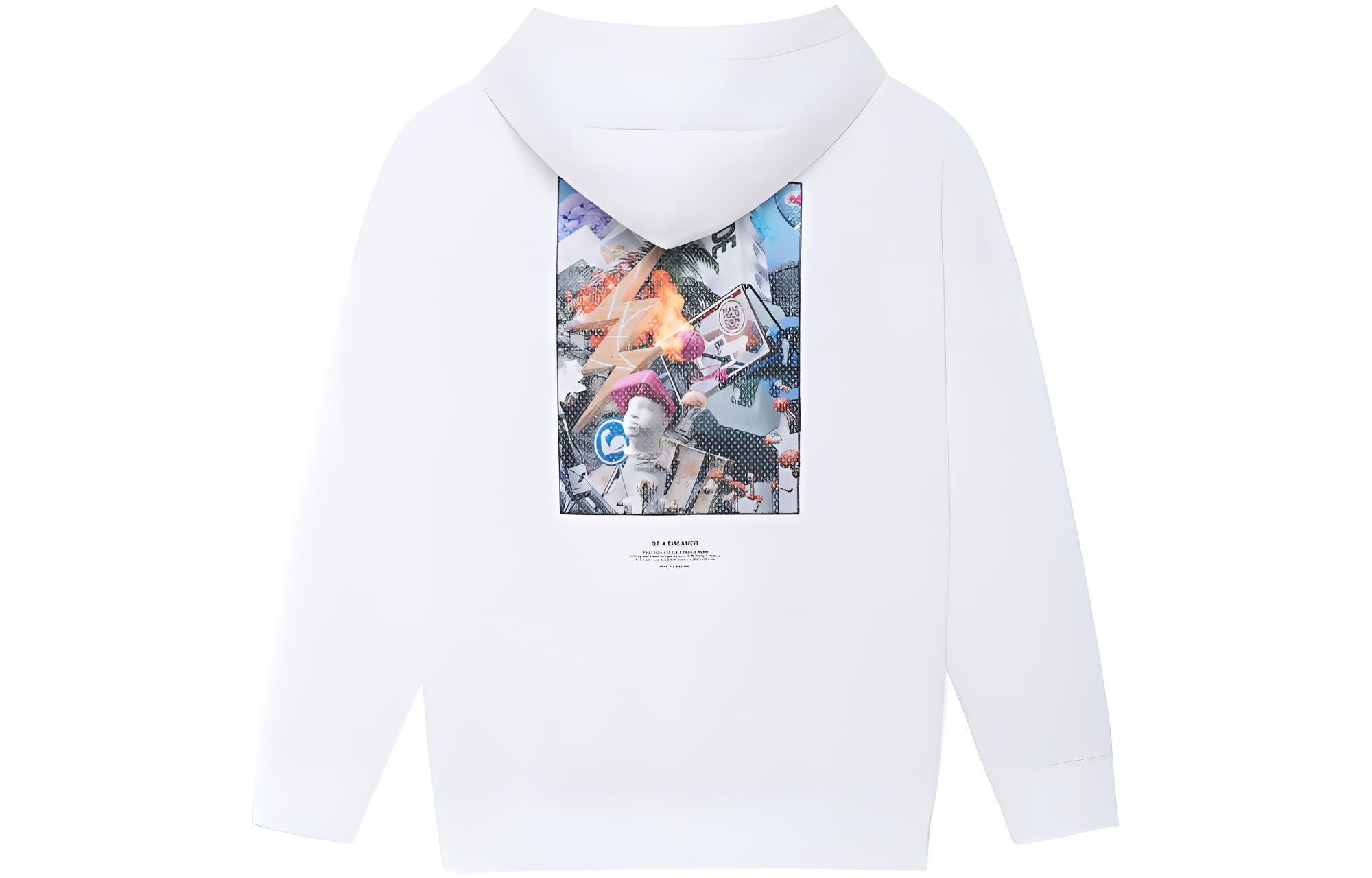 Li-Ning Way of Wade Abstract Graphic White Unisex Long Sleeve Sweatshirt AWDSE73-2