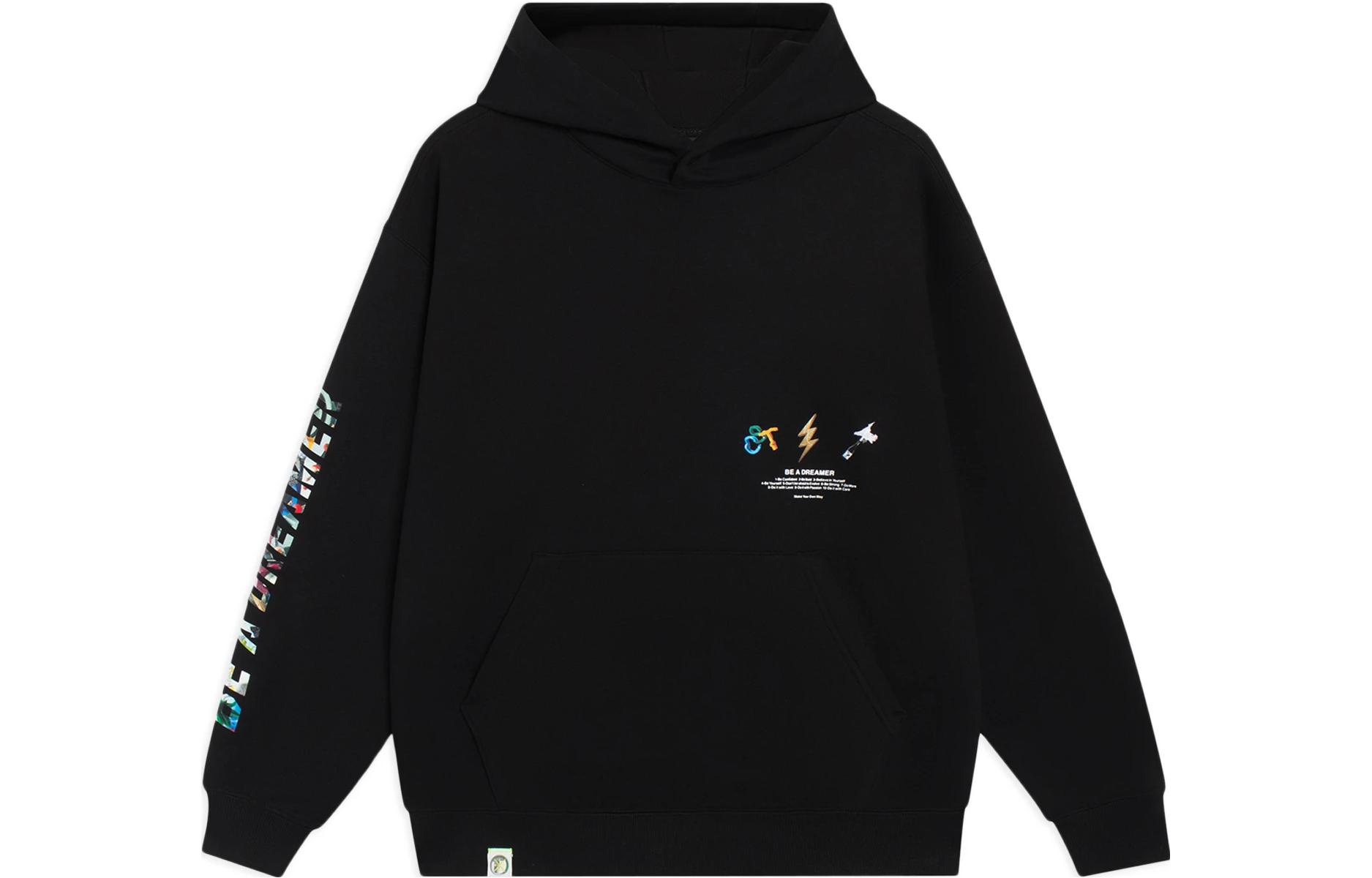 Li-Ning Way of Wade Black Graphic Logo Fleece Sweatshirt Unisex - Black AWDSI37-1