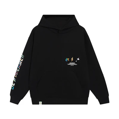 Li-Ning Way of Wade Black Graphic Logo Fleece Sweatshirt Unisex - Black AWDSI37-1