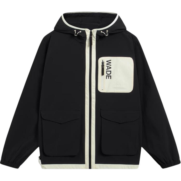 Li-Ning Way of Wade Black Windproof Hooded Jacket for Men AFDT097-1