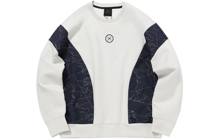Li-Ning Way of Wade Colorblock Crewneck Loose Sweatshirt Antarctic Gray AWDQ693-2