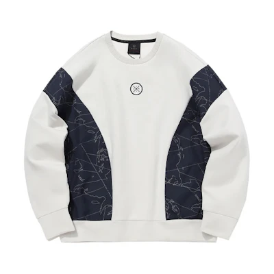 Li-Ning Way of Wade Colorblock Crewneck Loose Sweatshirt Antarctic Gray AWDQ693-2
