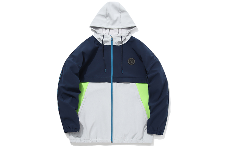 Li-Ning Way of Wade Colorblock Fleece Hoodie Jacket Blue/Grey AFDQ475-5