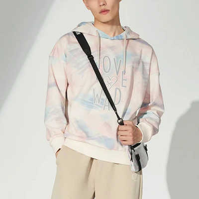 Li-Ning Way of Wade Cotton Candy Hoodie Unisex Oversized Pink Blue Mix AWDRG59-1 Details for Li-Ning Way of Wade Cotton Candy Hoodie Unisex Oversized Pink Blue Mix AWDRG59-1