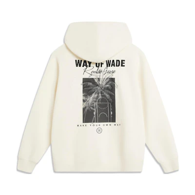 Li-Ning Way of Wade Graphic Fleece Hoodie Off-White Pullover AWDT945-2