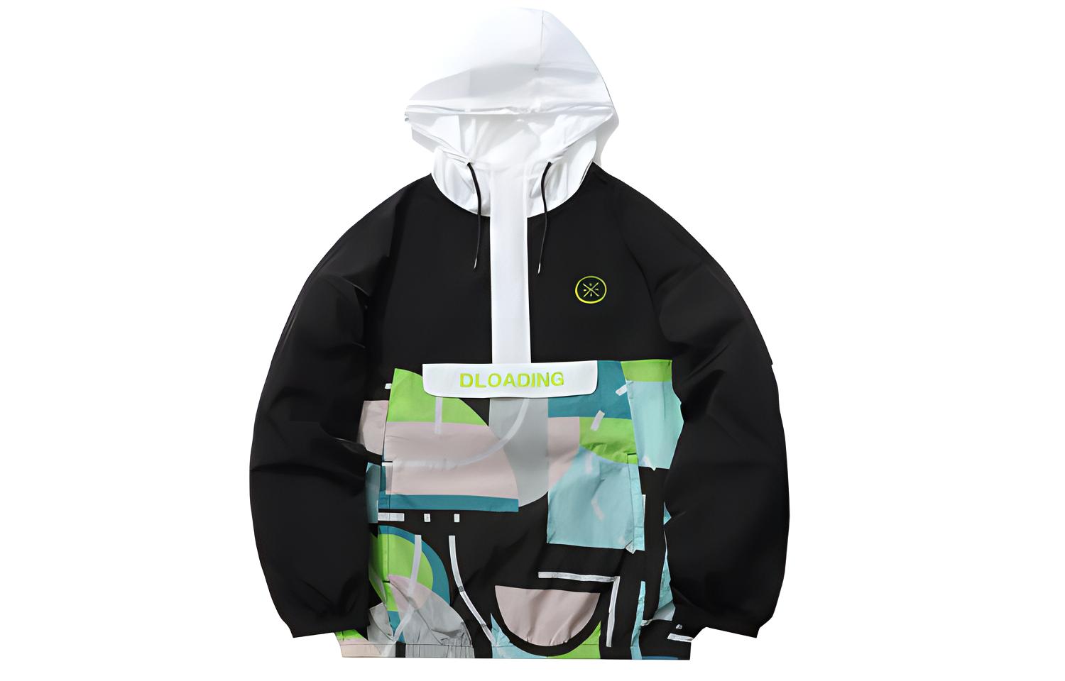 Li-Ning Way of Wade Half-Zip Color Block Hoodie Jacket Black Mens AFDR205-1