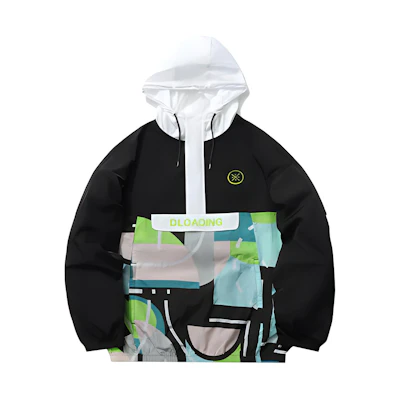 Li-Ning Way of Wade Half-Zip Color Block Hoodie Jacket Black Mens AFDR205-1
