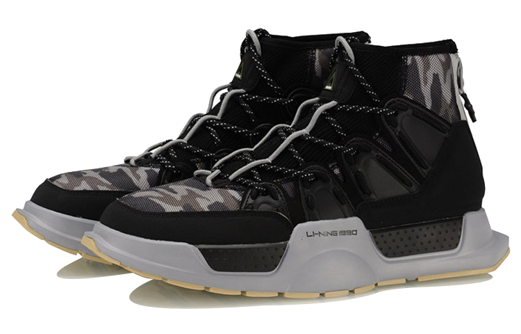 Lookbook Kasut Tinggi Retro Bola Keranjang Li-Ning Way of Wade 'Camo Hitam' AGBP089-1