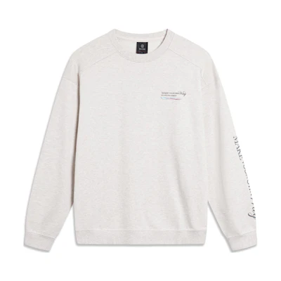 Li-Ning Way of Wade Letter Print Crewneck Sweatshirt Unisex - Grey AWDU001-5