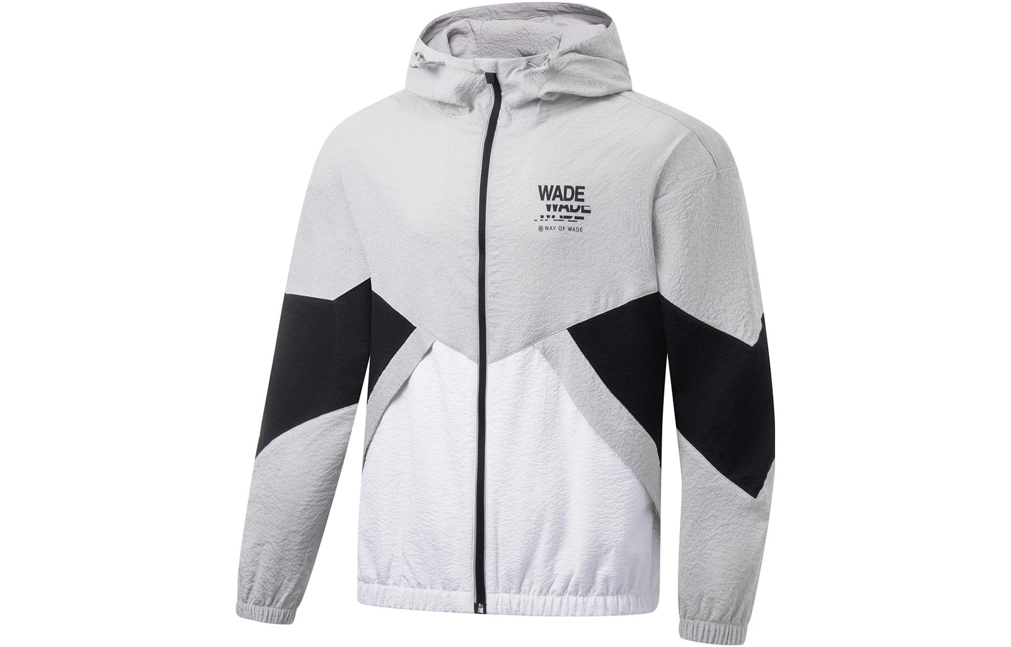 Li-Ning Way of Wade Letter Print Hoodie Jacket Black White AFDT307-2