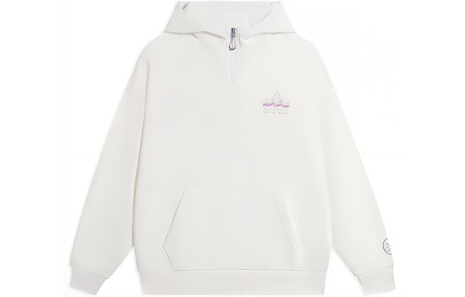 Li-Ning Way of Wade Letter Print Pullover Hoodie White AWDS811-2