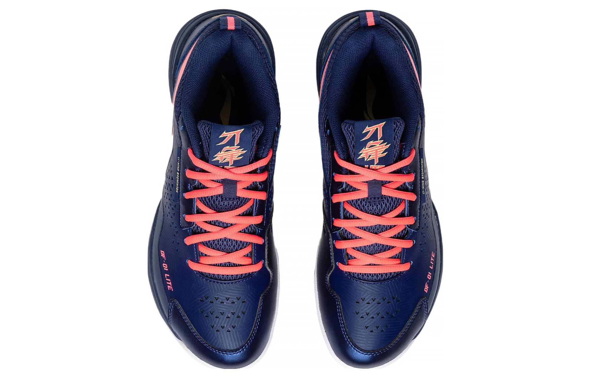 Shop LiNing李寧 刀鋒Lite 防滑減震耐磨 低筒 羽毛球鞋 男女同款 藍紅