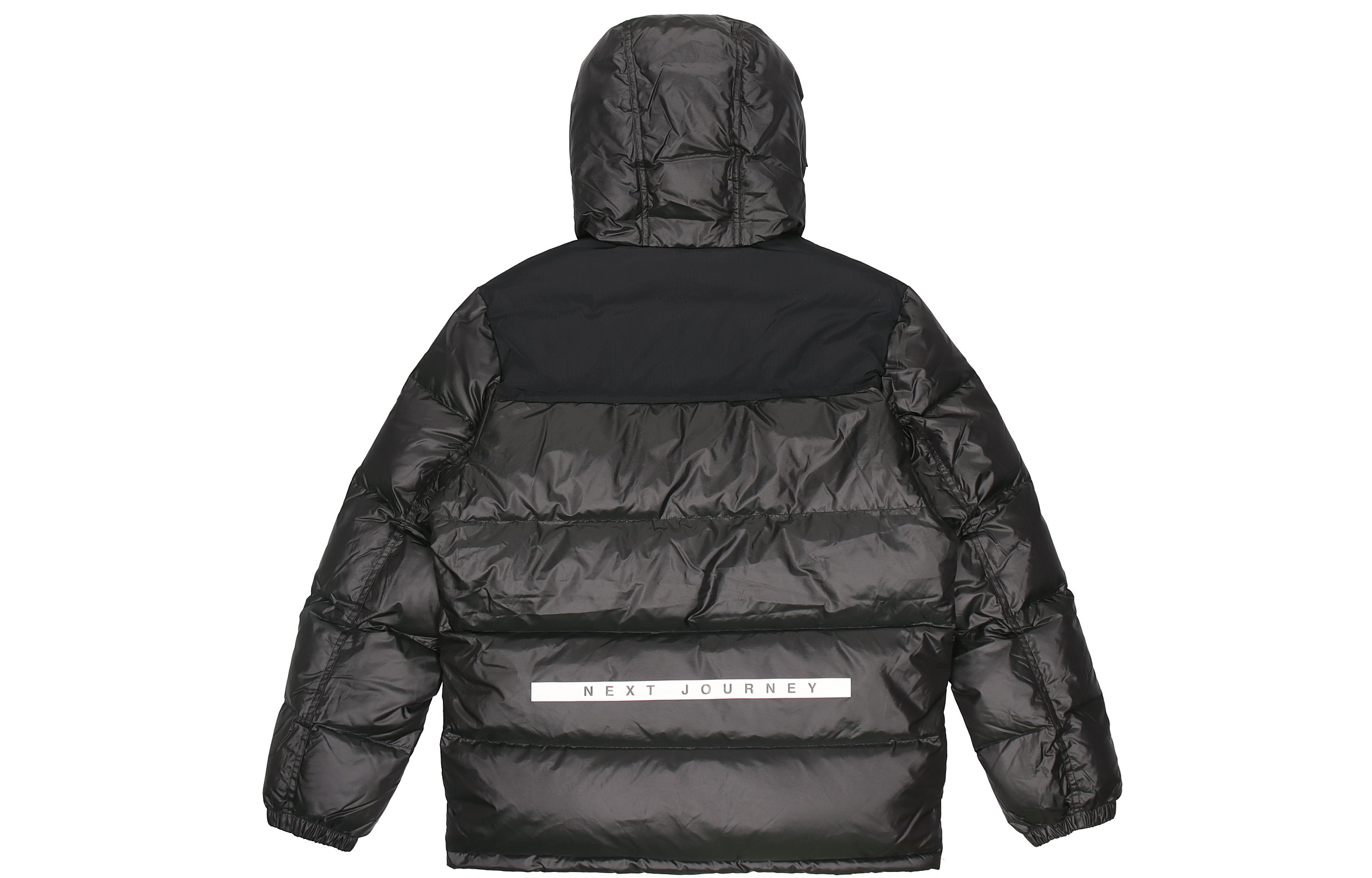 Lookbook 李宁韦德之道LOGO印花拼色羽绒服黑色 AYMR131-1