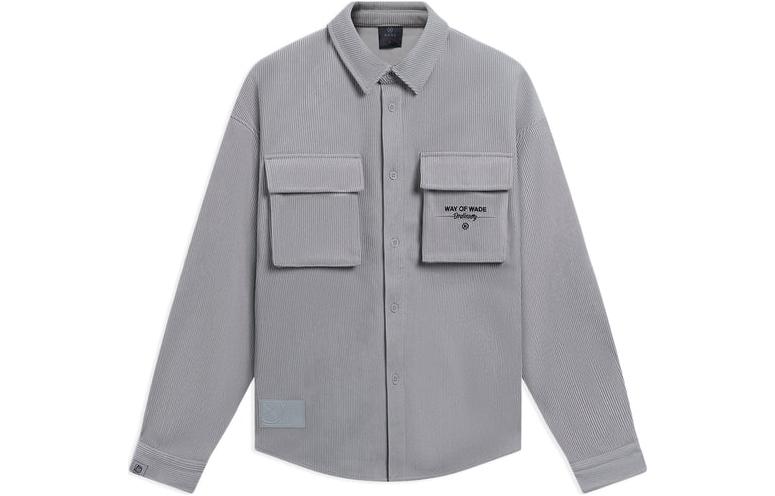 Li-Ning Way of Wade Logo Printed Casual Single-Breasted Jacket Men Grey AFDSB25-6