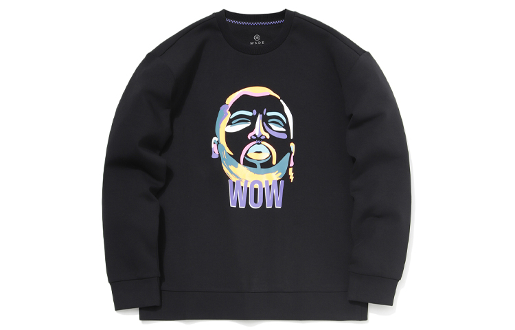 Li-Ning Way of Wade Printed Crewneck Loose Sweatshirt Black Mens AWDQA89-1
