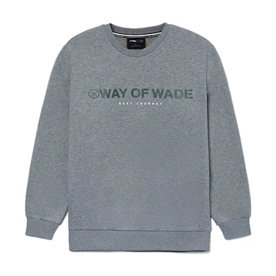 Li-Ning Way of Wade Reflective Crewneck Sweatshirt Shark Gray - Fleece Warmth AWDR839-3