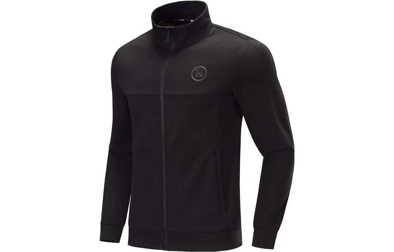 Li-Ning Way of Wade Solid Black Full-Zip Casual Hoodie for Men AWDP433-1