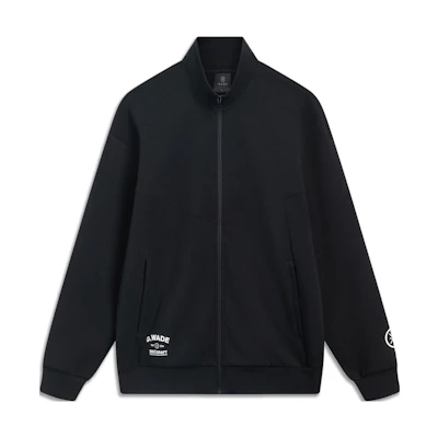 Li-Ning Way of Wade Solid Black High-Collar Zip-Up Sweatshirt for Men AWDT495-1