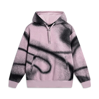 Li-Ning Way of Wade Tie-Dye Reflective Fleece Hoodie Grey Purple Black AWDTD23-4