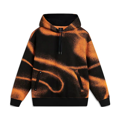 Li-Ning Way of Wade Tie-Dye Reflective Fleece Hoodie Black/Orange Unisex AWDTD23-6