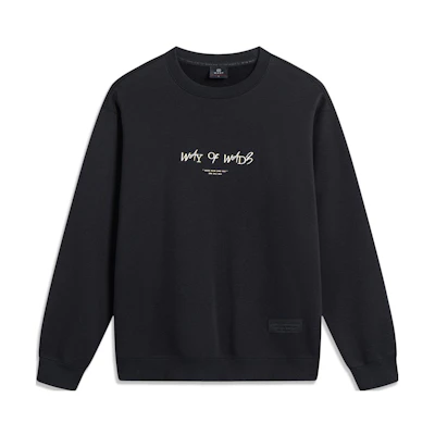 Li-Ning Way of Wade Unisex Crewneck Pullover Sweatshirt Black AWDT941-1