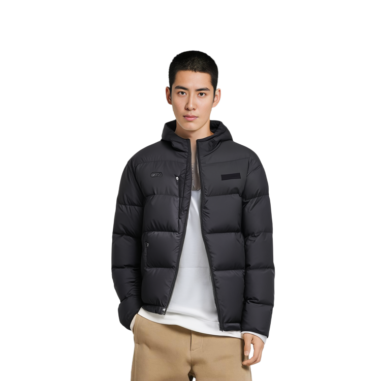 Cheap Li-Ning Way of Wade Water-Resistant Hooded Down Jacket Black -  Short Fit AYMT155-1