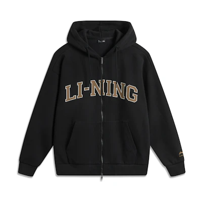 Li-Ning Weekend Youth Infrared Warmth Hoodie Unisex Black Retro Casual Jacket AWDUA11-6