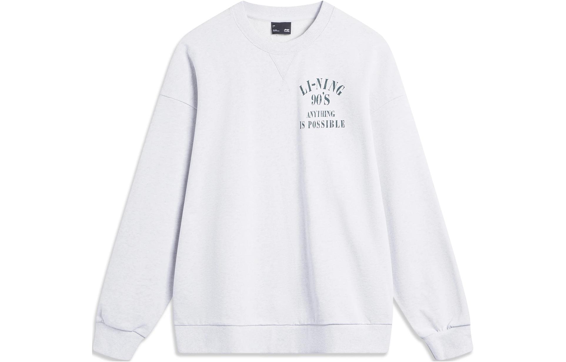 Li-Ning Weekend Youth Letter Print Crewneck Sweatshirt Unisex AWDU797-6