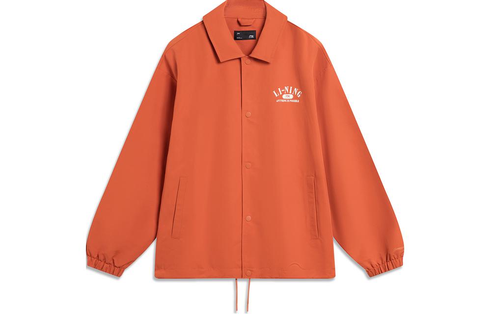 Li-Ning Weekend Youth Orange Water-Resistant Windbreaker Jacket Unisex AJDU239-5