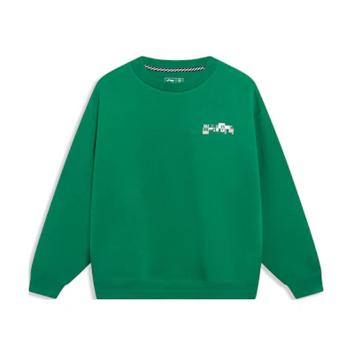 Li-Ning Wei Wade Series Oversized Graphic Sweatshirt Cold Pine Green AWDT189-3