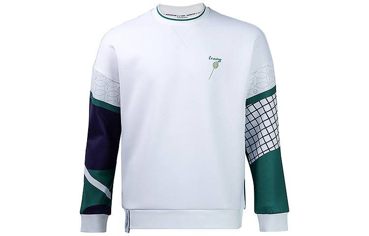 Li-Ning White Crewneck Sweatshirt - High Elasticity Badminton Series AWDR153-1