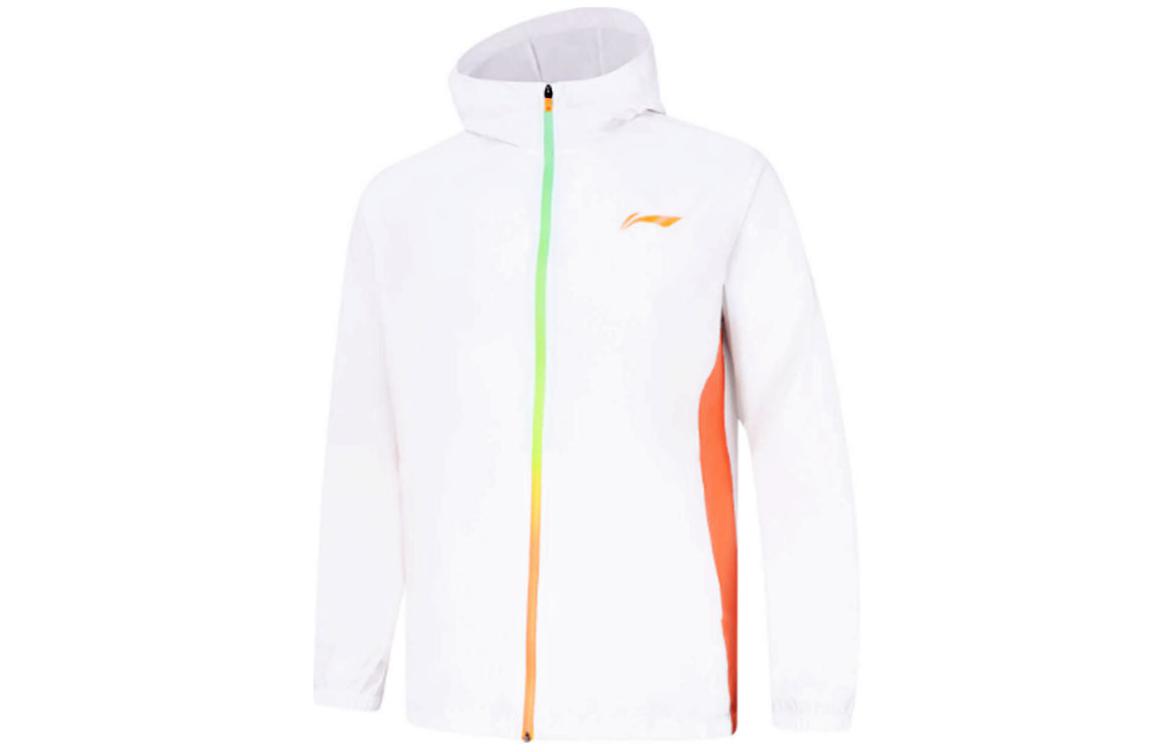 Li-Ning White Hooded Loose Fit Casual Zip-Up Jacket AFDU163-8
