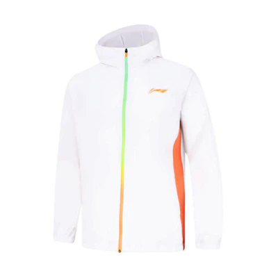Li-Ning White Hooded Loose Fit Casual Zip-Up Jacket AFDU163-8
