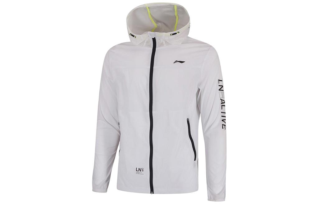Li-Ning White Hoodie Jacket with Logo Print AFDQ339-1