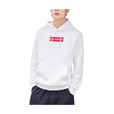 Li-Ning White Logo Hoodie Unisex - Comfortable, Breathable, Loose Fit YWDT519-1