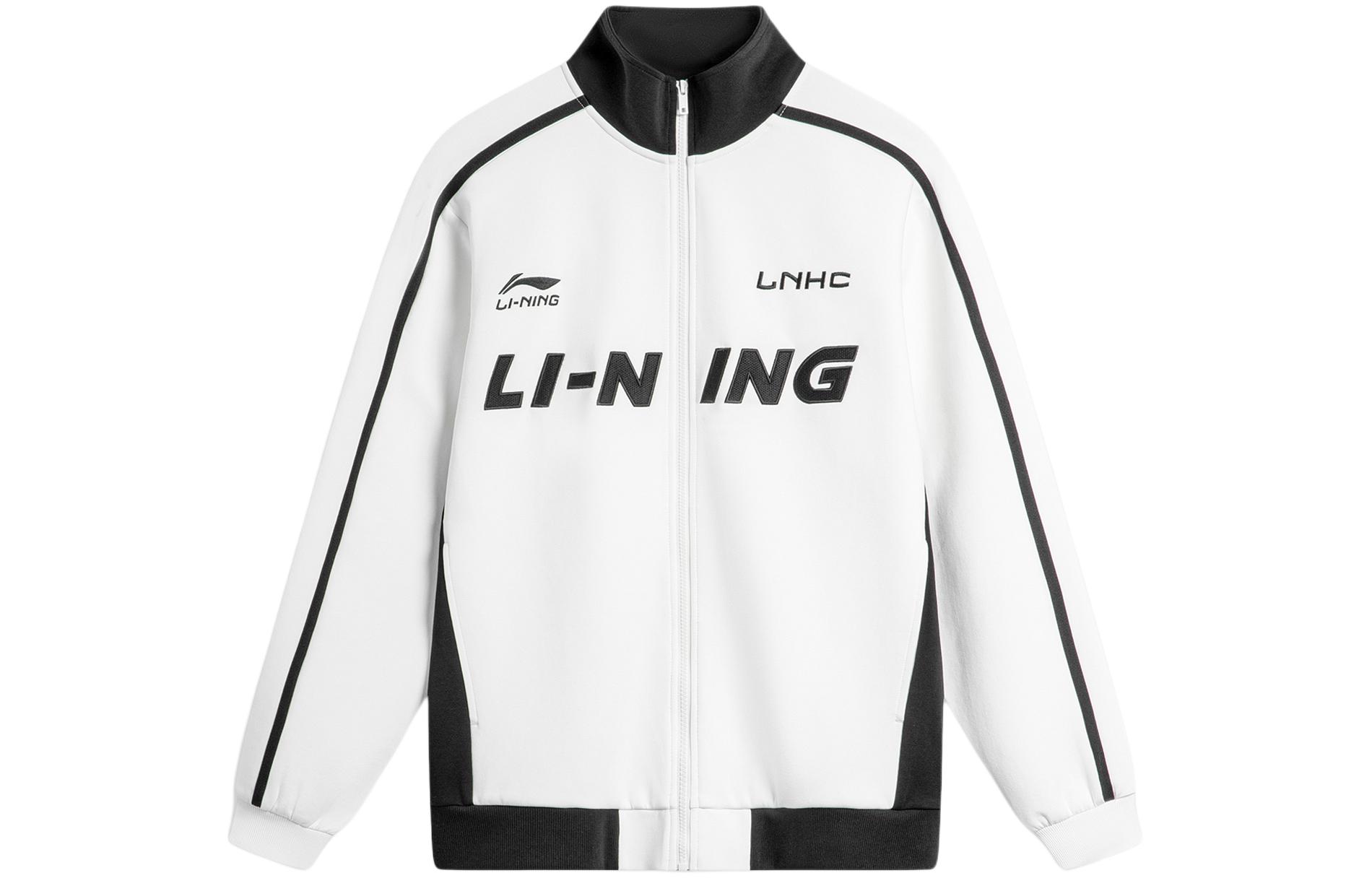 Li-Ning White Retro Letter Print Loose Fit Track Jacket AWDU775-1
