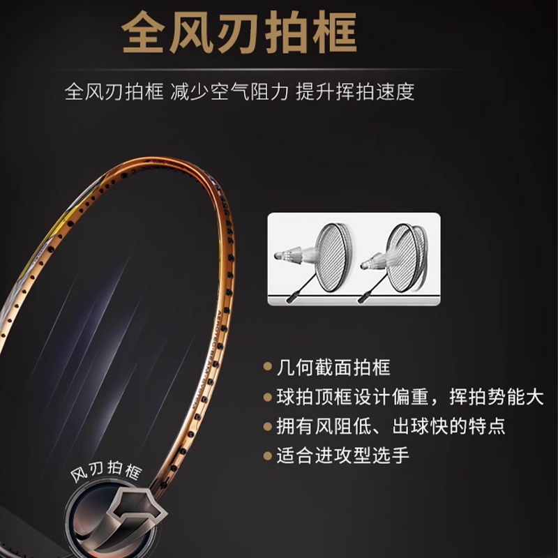 Purchase Li-Ning Wind Blade 900 Full Carbon Badminton Racket Durable High-Speed Pro 675mm AYPM426-1