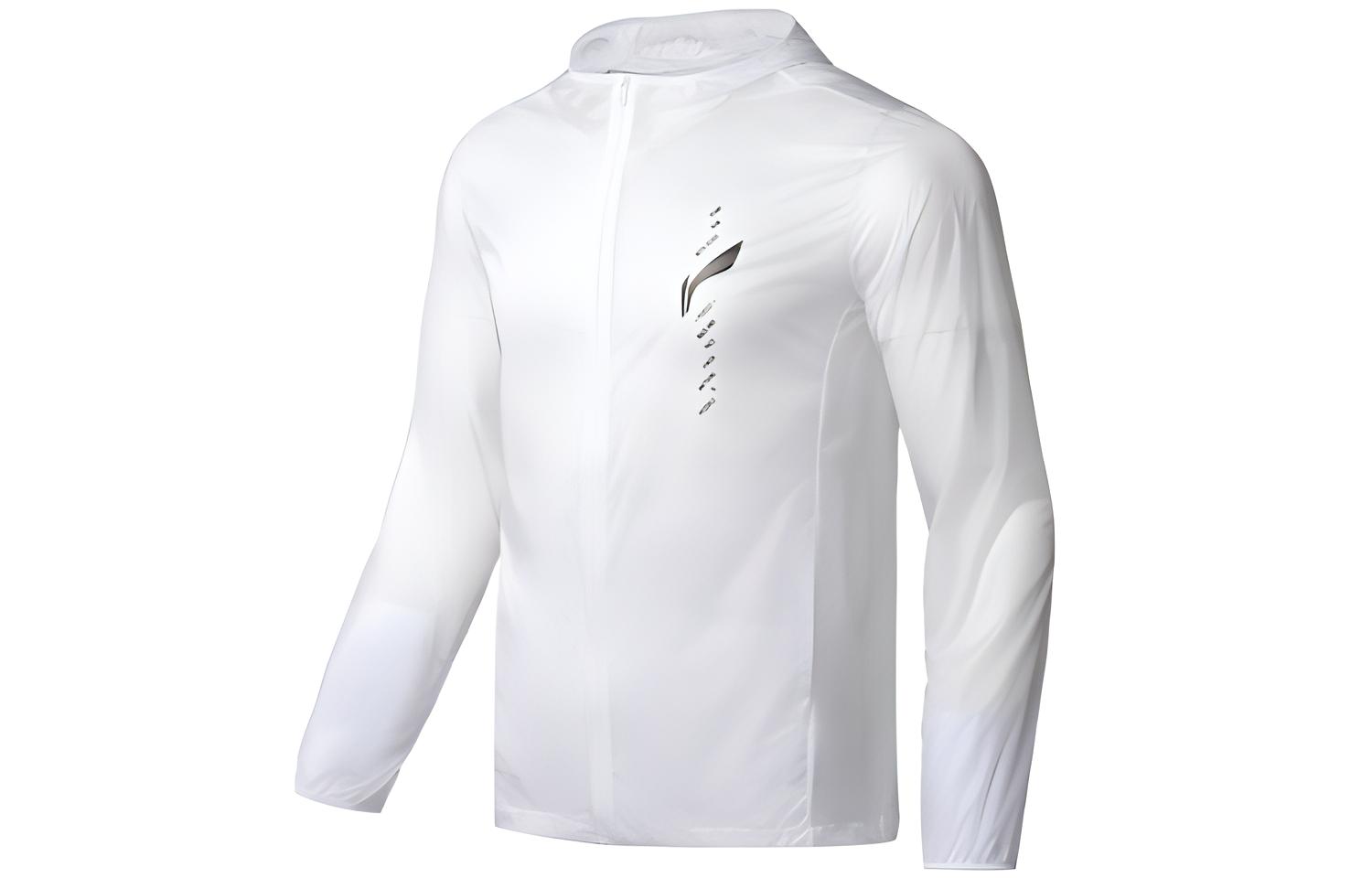 Li-Ning Windproof Slim-Fit Running Hooded Jacket - White AFDQ181-2
