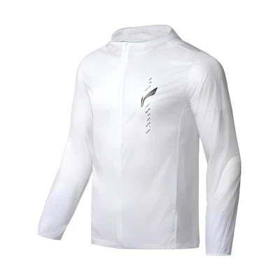 Li-Ning Windproof Slim-Fit Running Hooded Jacket - White AFDQ181-2