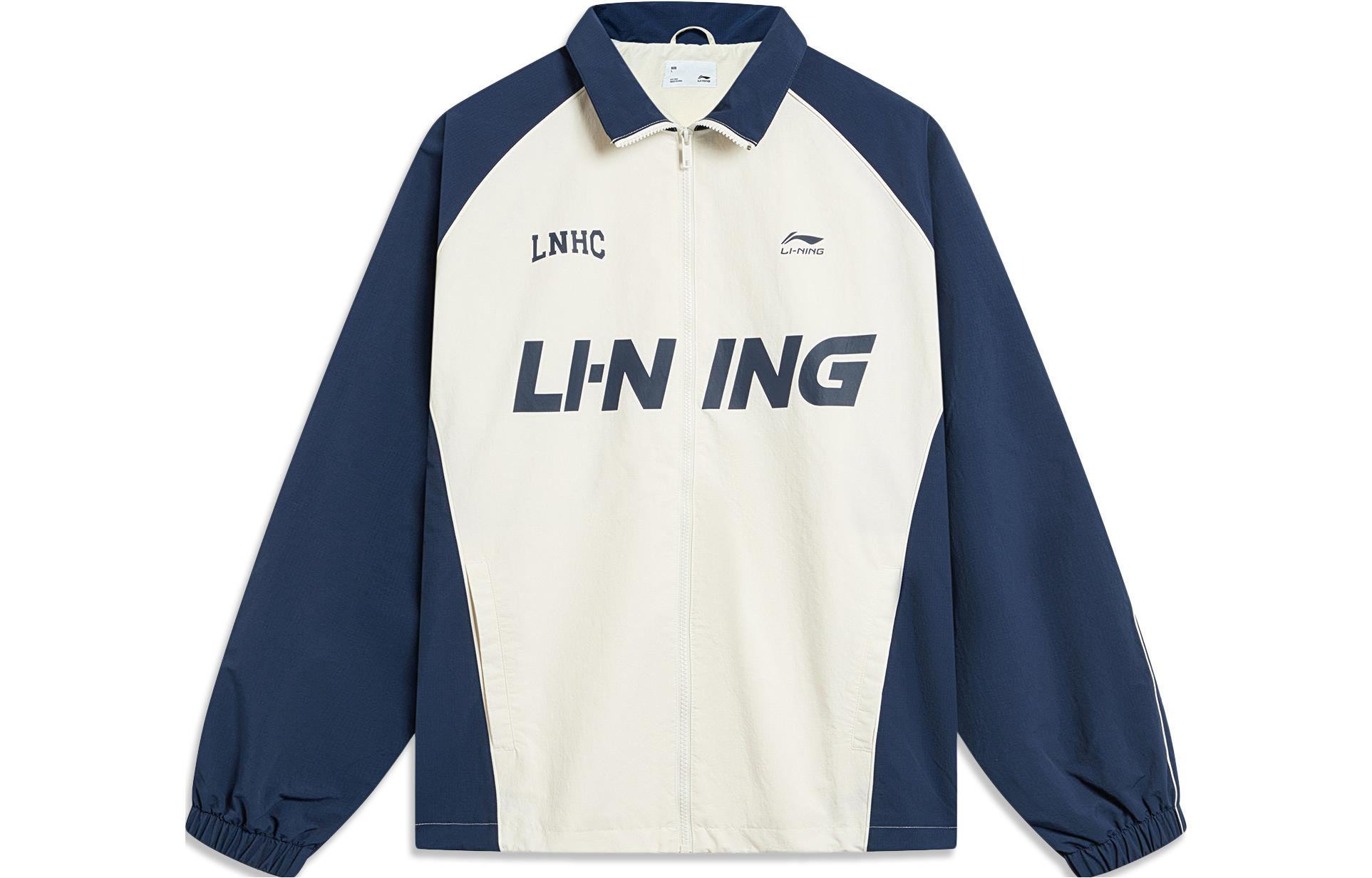 Li-Ning Windproof Water-Resistant Colorblock Jacket Beige Unisex AJDT741-5