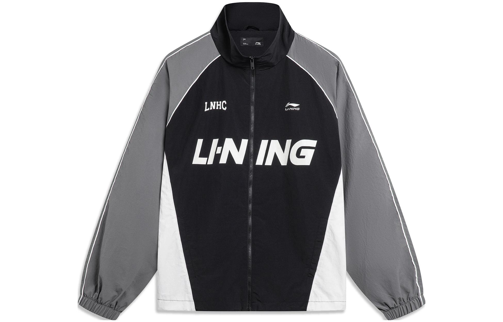 Li-Ning Windproof Water-Resistant Colorblock Jacket Black Unisex Casual Series AJDT741-1