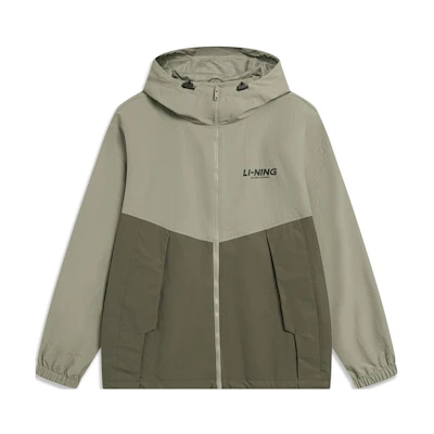 Li-Ning Windproof Water-Resistant Logo Print Hooded Jacket Blue-Green AFDT833-4