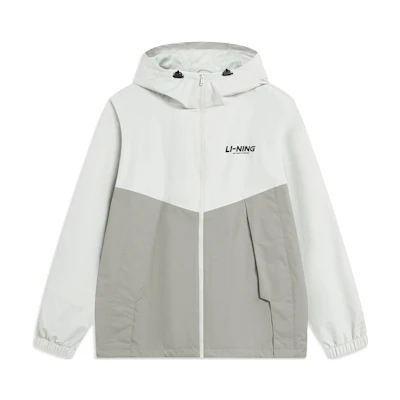 Li-Ning Windproof Water-Resistant Logo Print Hoodie Jacket Men’s Light Gray AFDT833-3