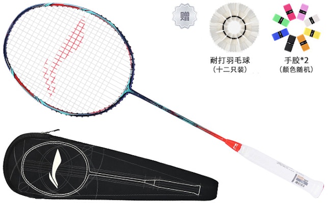Li-Ning Windstorm 9000C Professional Carbon Fiber Badminton Racket - Blue/Red AYPP122-1000 1
