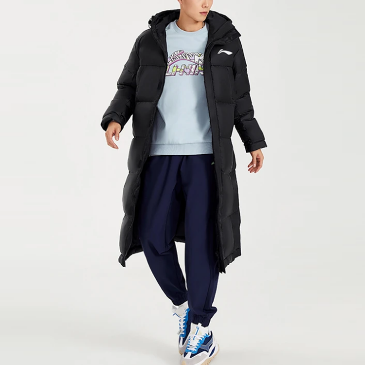 Li-Ning Winter Basketball Logo Print Loose-Fit Hooded Black Down Jacket. AYMR051-1 圖 4