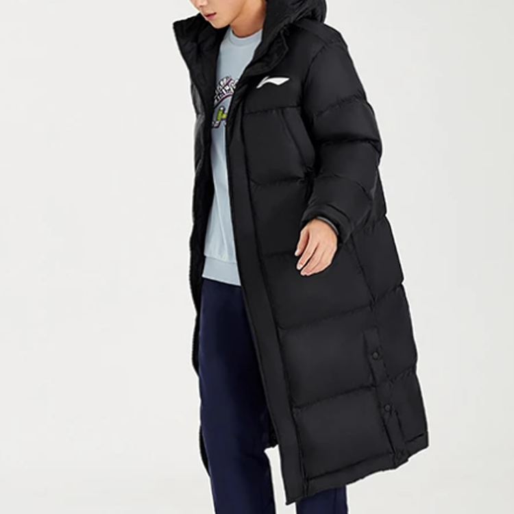 Li-Ning Winter Basketball Logo Print Loose-Fit Hooded Black Down Jacket. AYMR051-1 圖 6